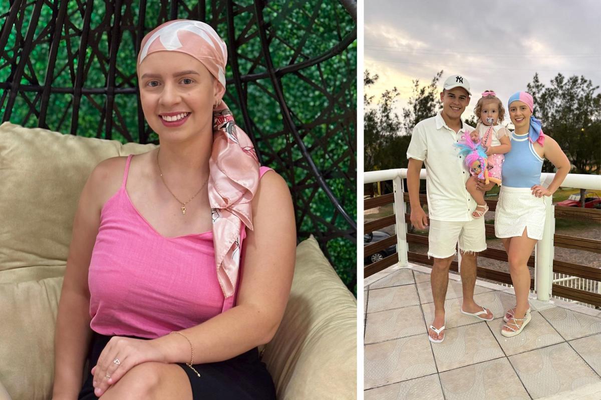Ela tinha 22 anos. Na foto ao lado, com o esposo Douglas e a filha Heloisa