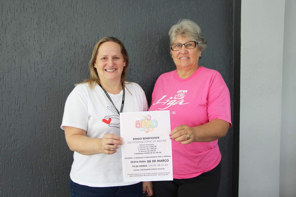 Claudete e Carmen convidam a comunidade para participar do bingo beneficente Claudete e Carmen convidam a comunidade para participar do bingo beneficente