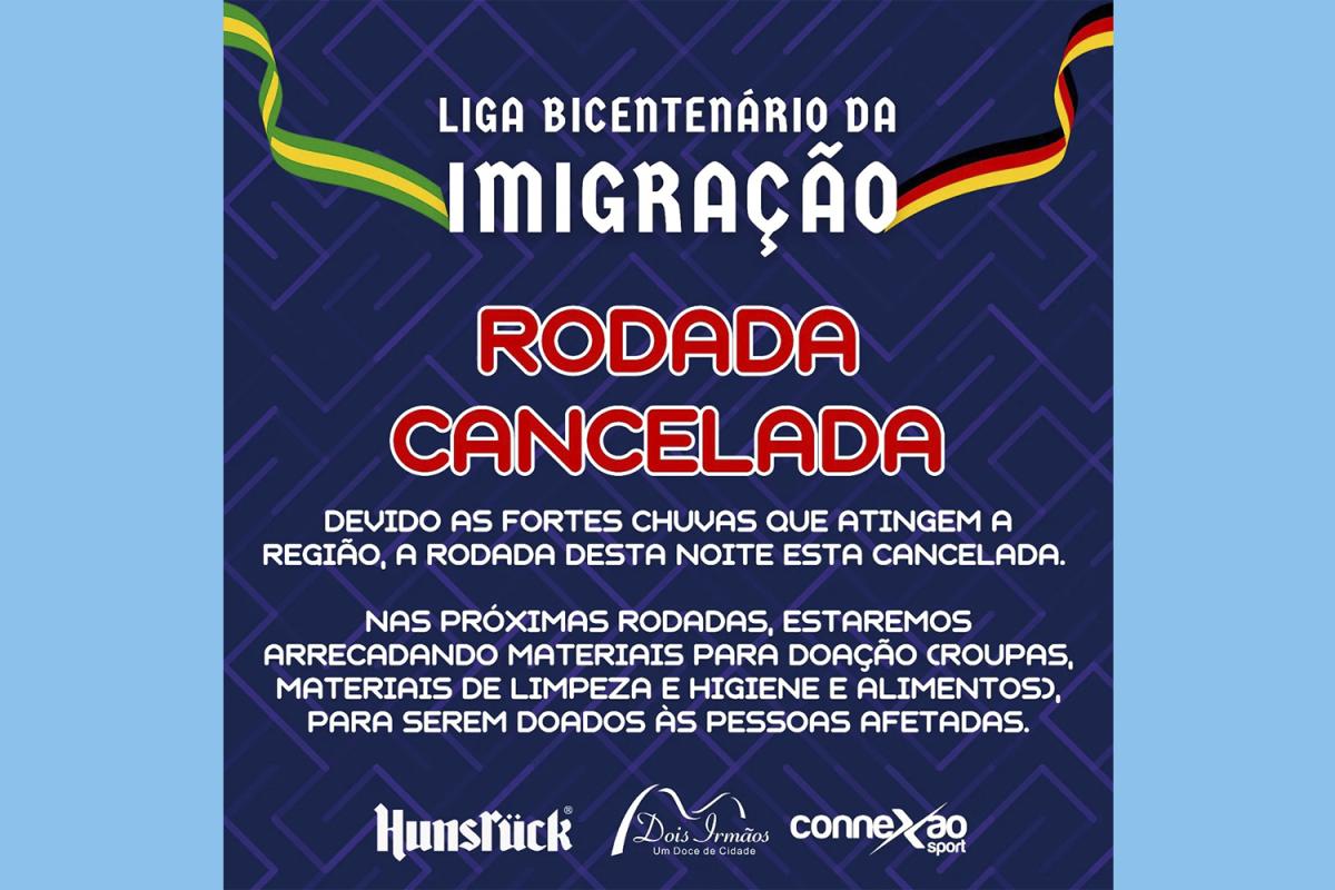 Liga Bicentenário da Imigração não terá jogos nesta sexta Liga Bicentenário da Imigração não terá jogos nesta sexta