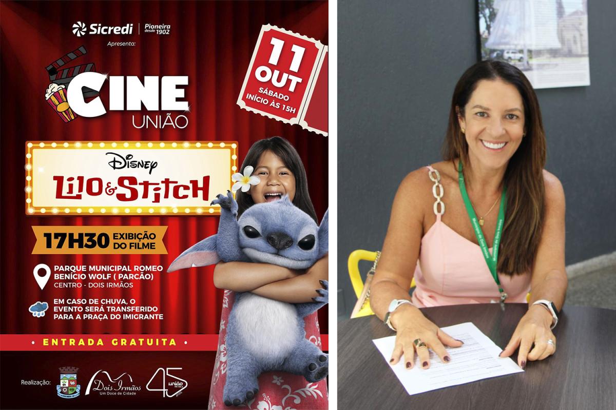 Cine União exibirá “Lilo & Stitch”. Elisandra convida toda a comunidade para prestigiar 
