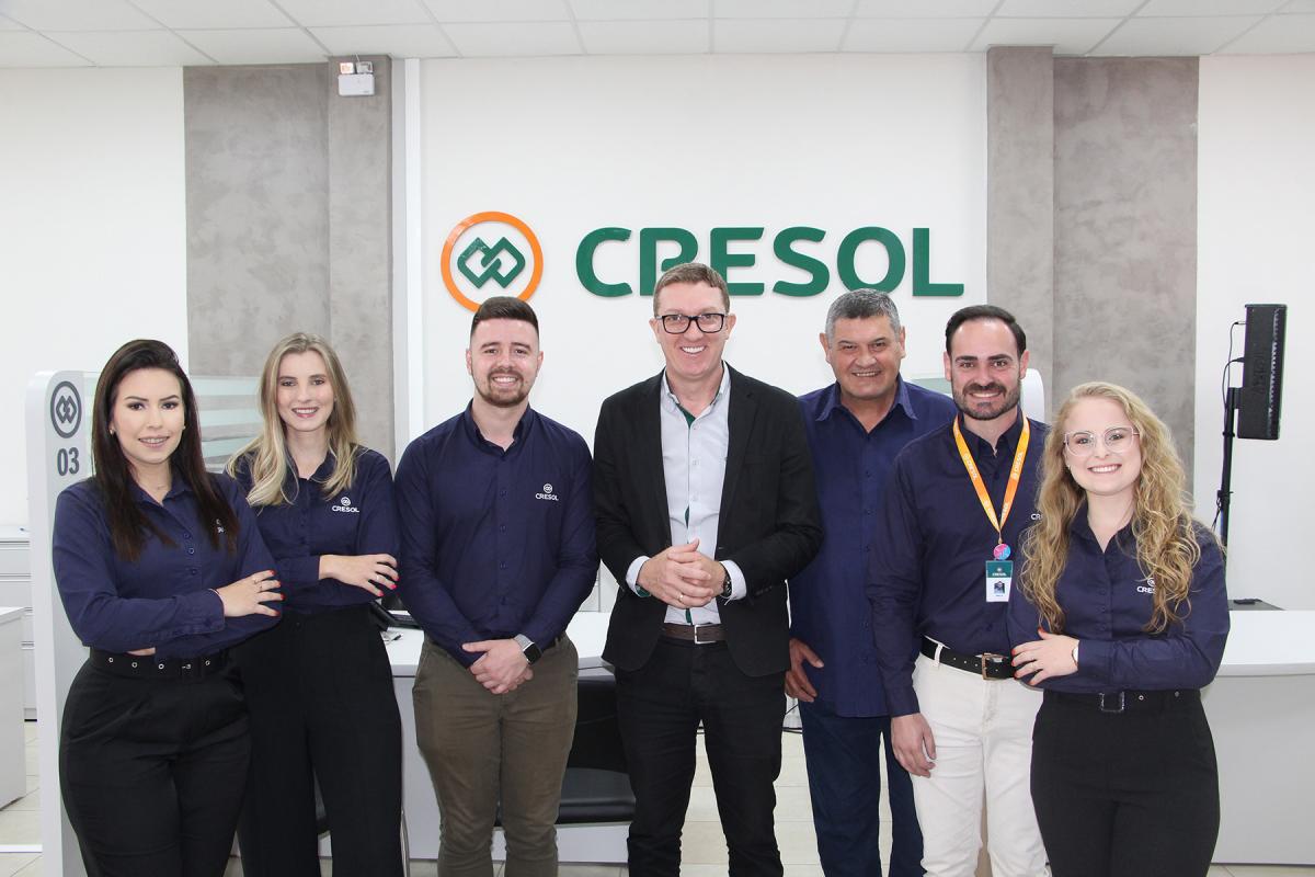 Equipe da Cresol: Joice, Simone, Daniel, Cledir, Sidnei, Marco e Aline