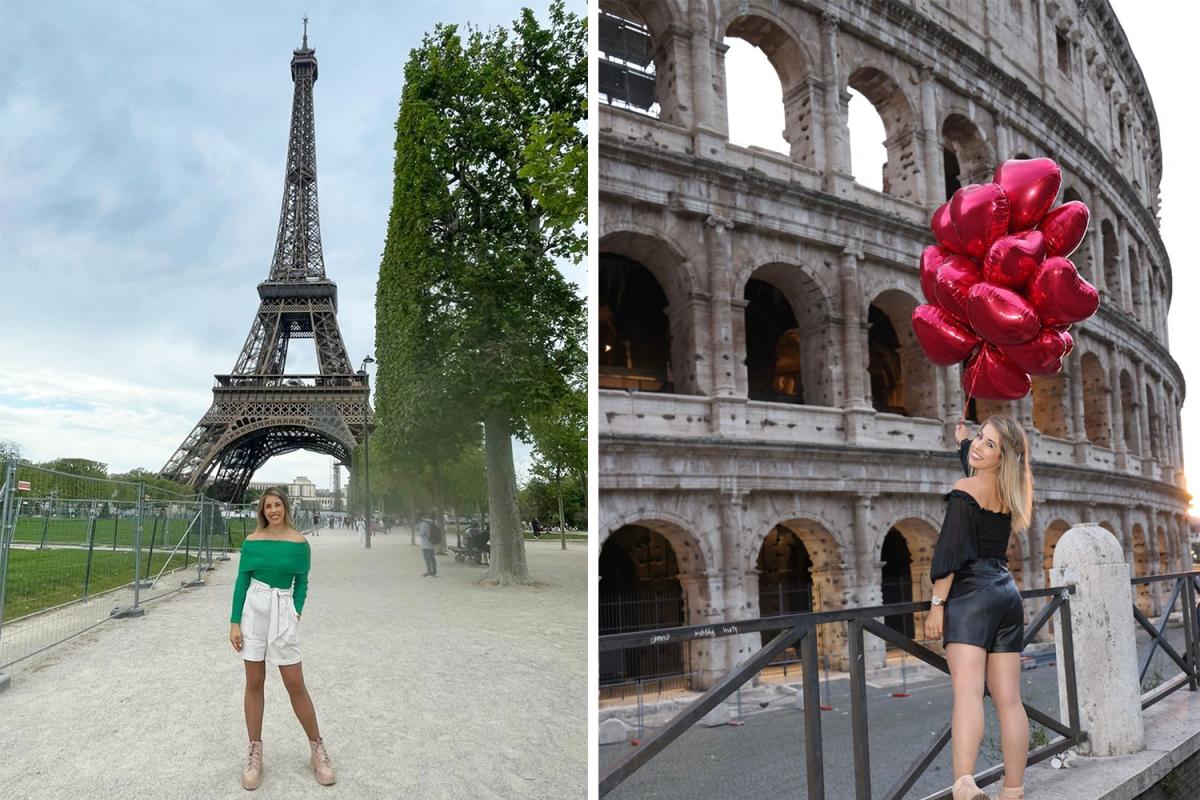 Torre Eiffel em Paris, na França / Coliseu em Roma, na Itália