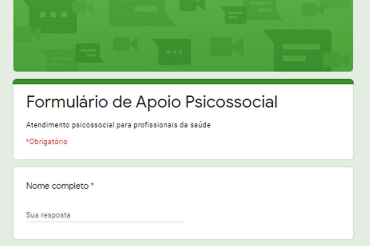 Formulário de Apoio Psicossocial Formulário de Apoio Psicossocial