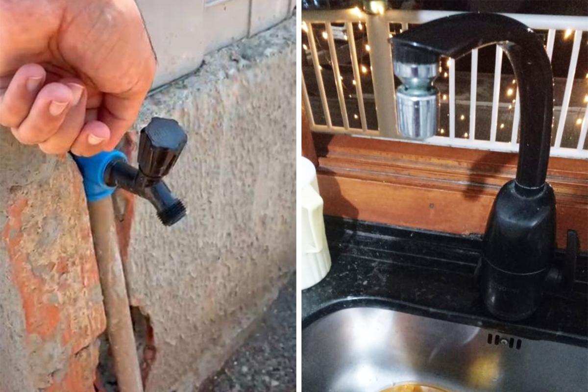 Torneiras secas e paciência no limite (Imagens: Arquivo pessoal)