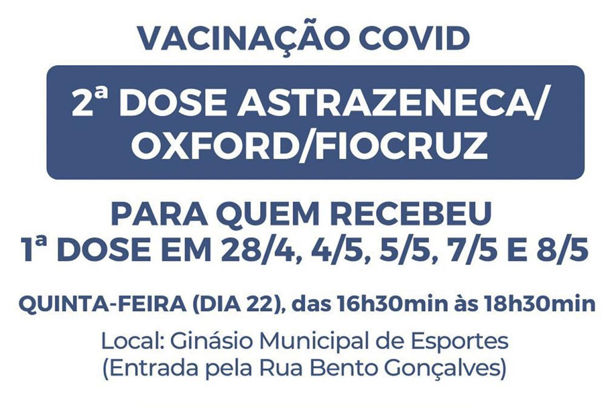 Vacinação acontece das 16h30 às 18h30