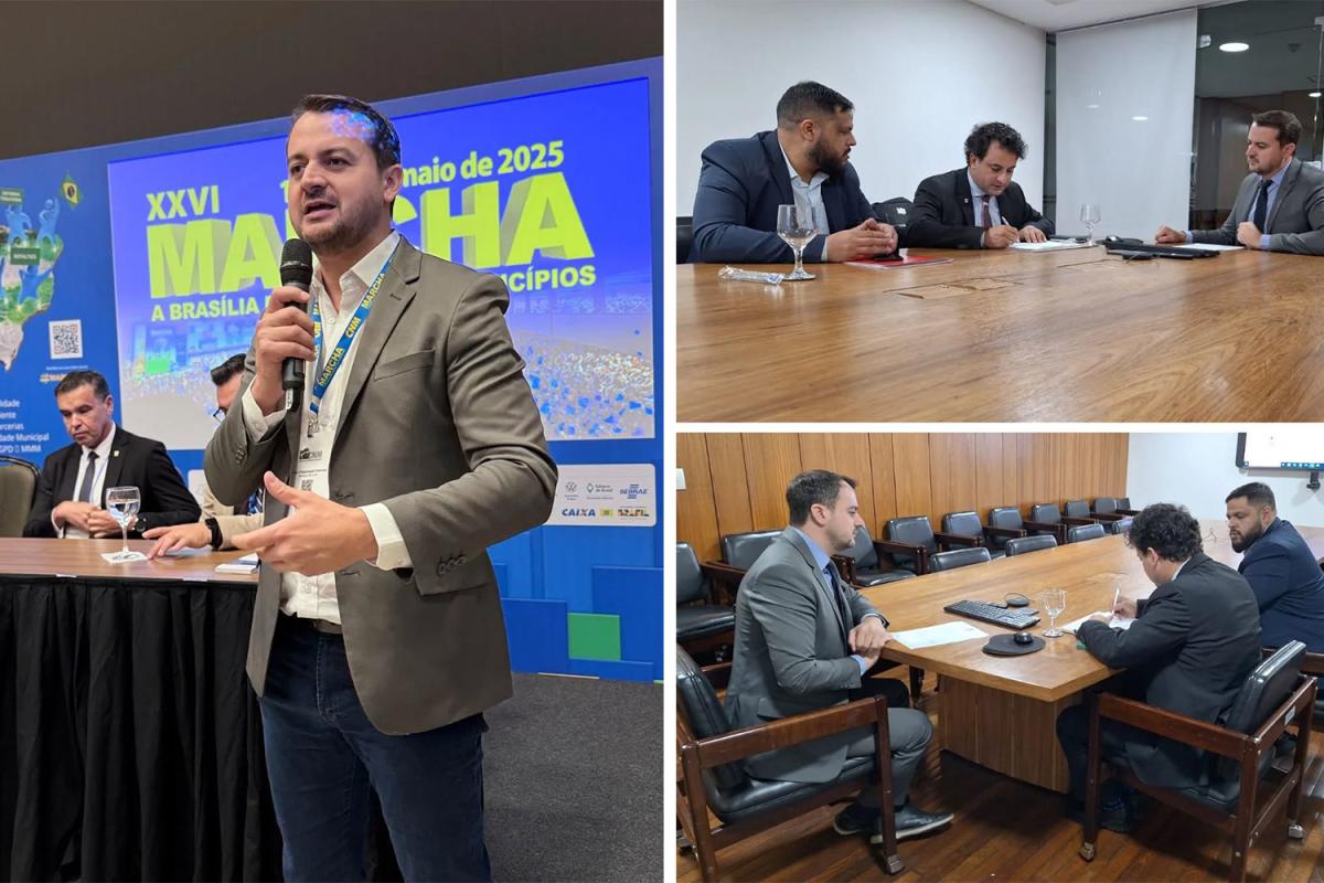 Ele está participando da Marcha dos Prefeitos em Brasília (Fotos: Divulgação)