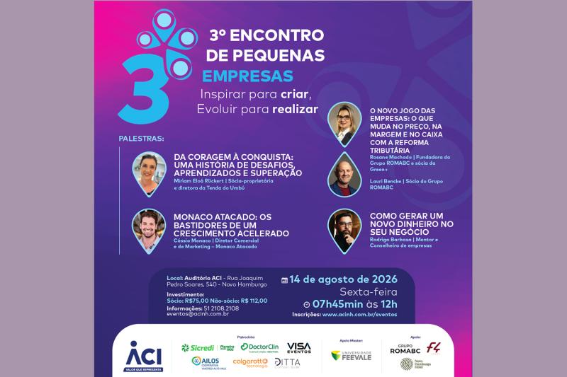 3º Encontro de Pequenas Empresas acontece no dia 14 de agosto