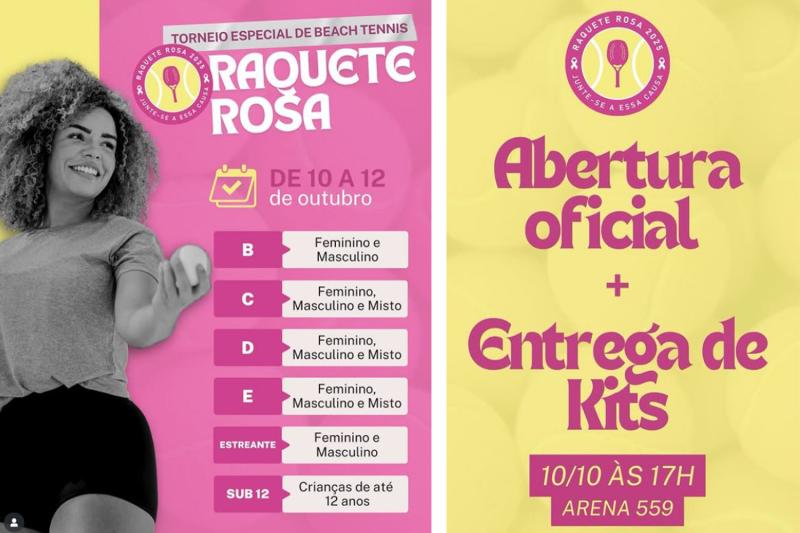 Raquete Rosa 2025 é neste fim de semana