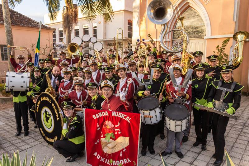 Apresentação foi em conjunto com a Banda Musical Auxiliadora