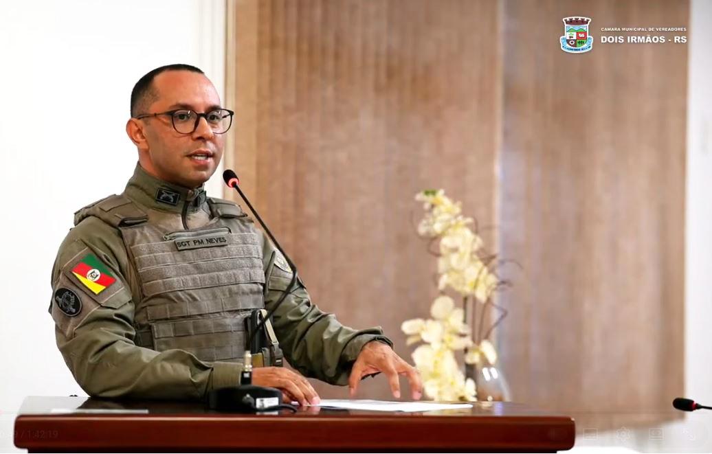Sargento Josiel das Neves Tavares esteve na Câmara