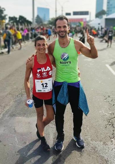 Campeã com o técnico Júlio Pauletti