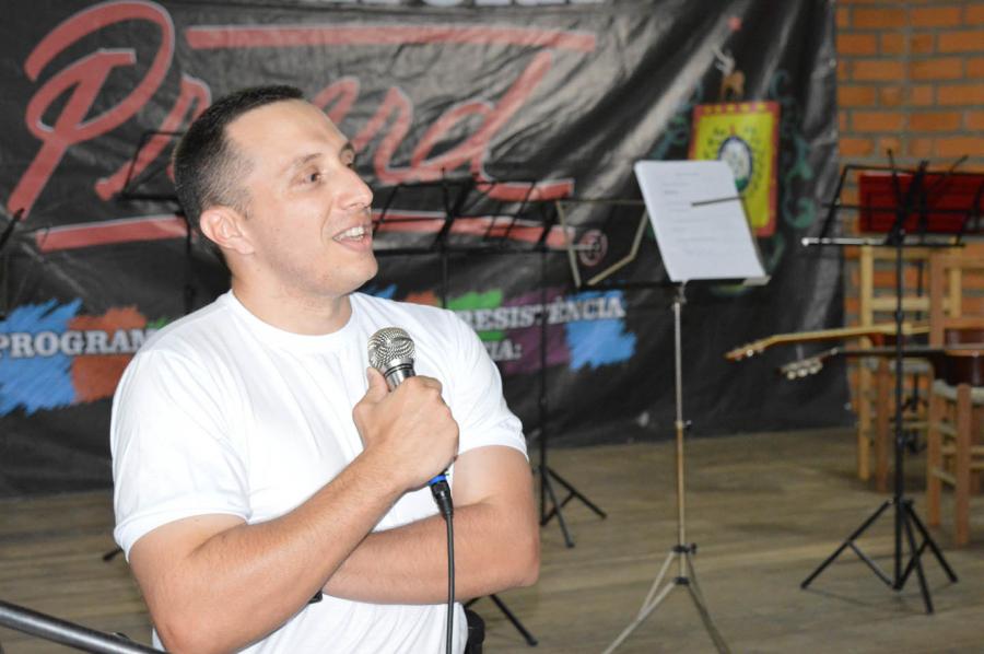 Comandante da BM em Morro Reuter, Sargento Gilson deu às boas vindas 