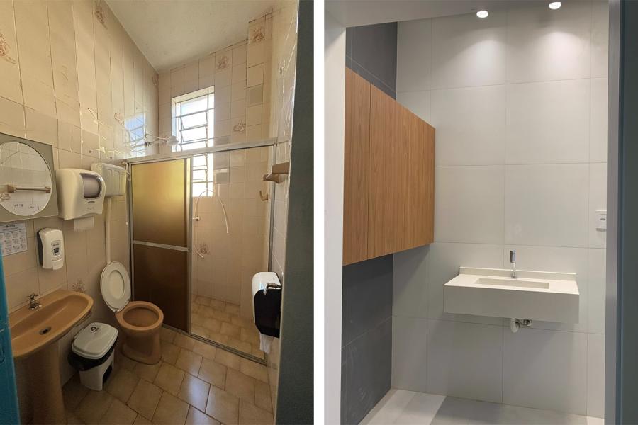 Como era e como está ficando a reforma do quarto 16