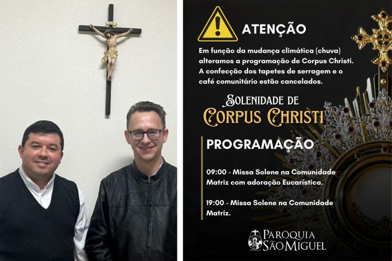 Pe. Alex e Pe. Jeferson, da Paróquia São Miguel