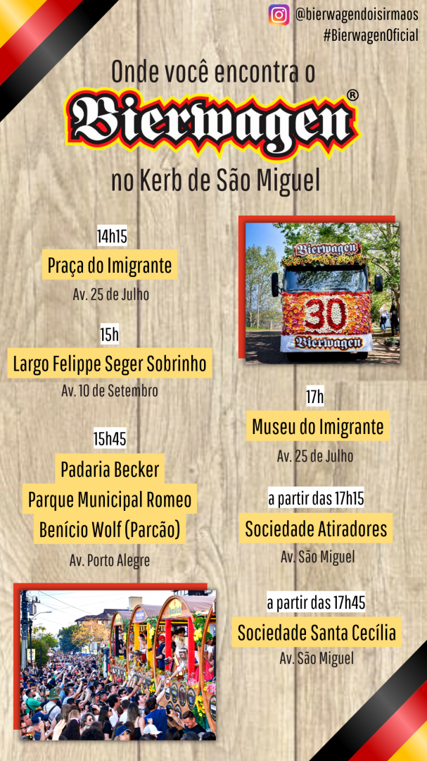 Confira os horários do Bierwagen ne desfile