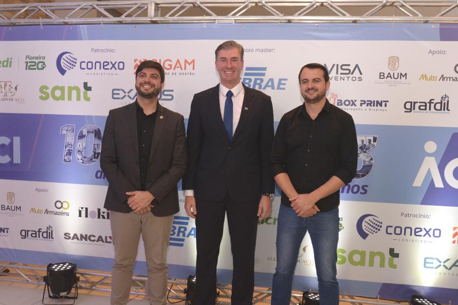 Deputado Felipe Camozatto, Diogo Leuck e prefeito Jerri