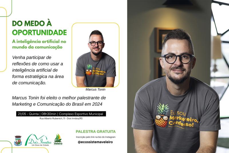 Dois Irmãos recebe palestra gratuita sobre Inteligência Artificial na Comunicação