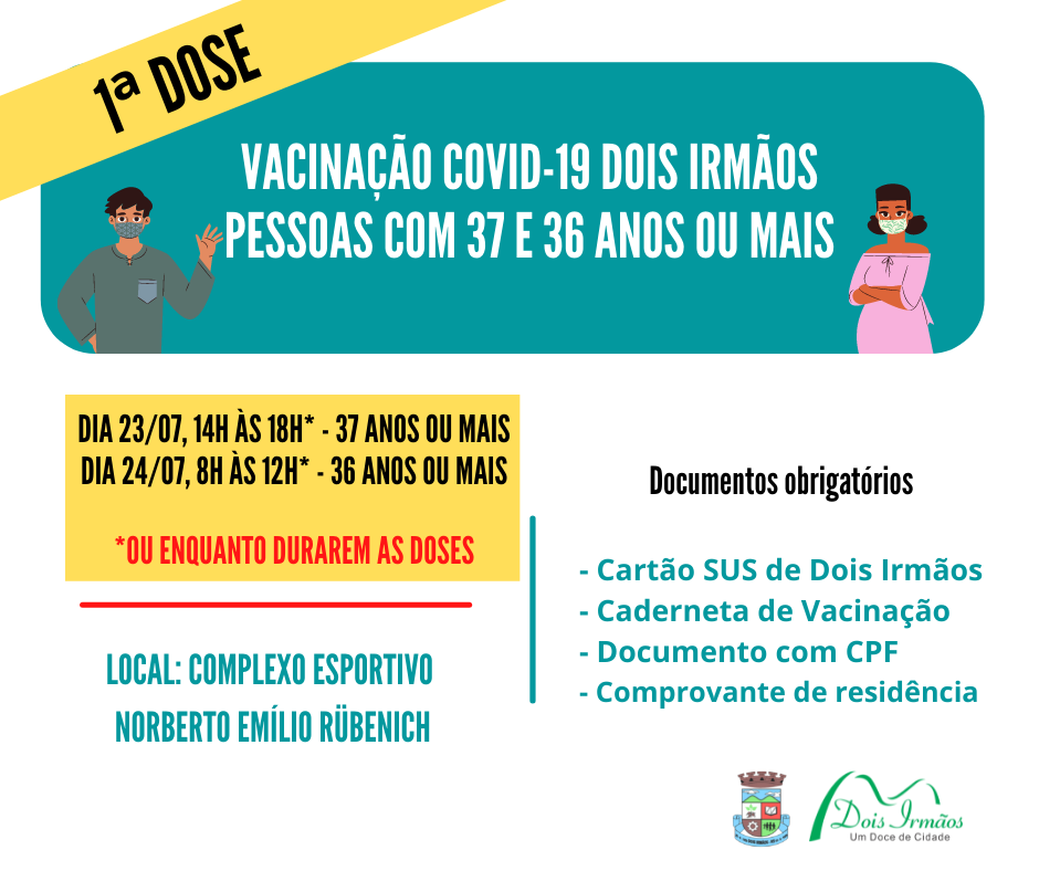 Dia 23 é para 37 anos ou mais e dia 24 para 36 anos ou mais