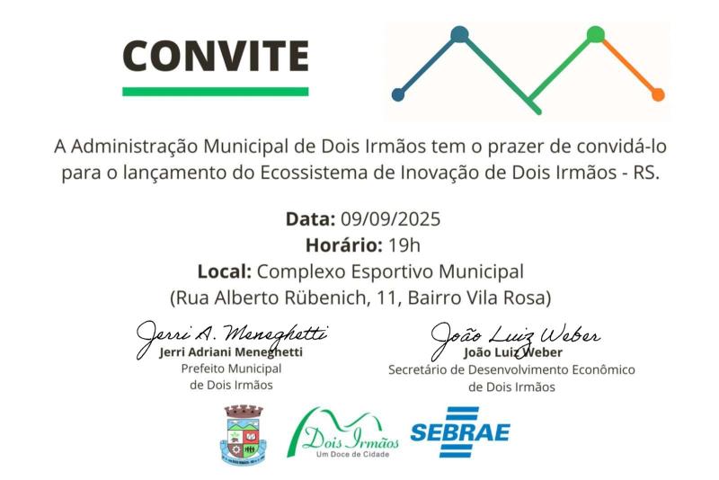 Ecossistema de Inovação de Dois Irmãos lançará nome e marca no dia 9