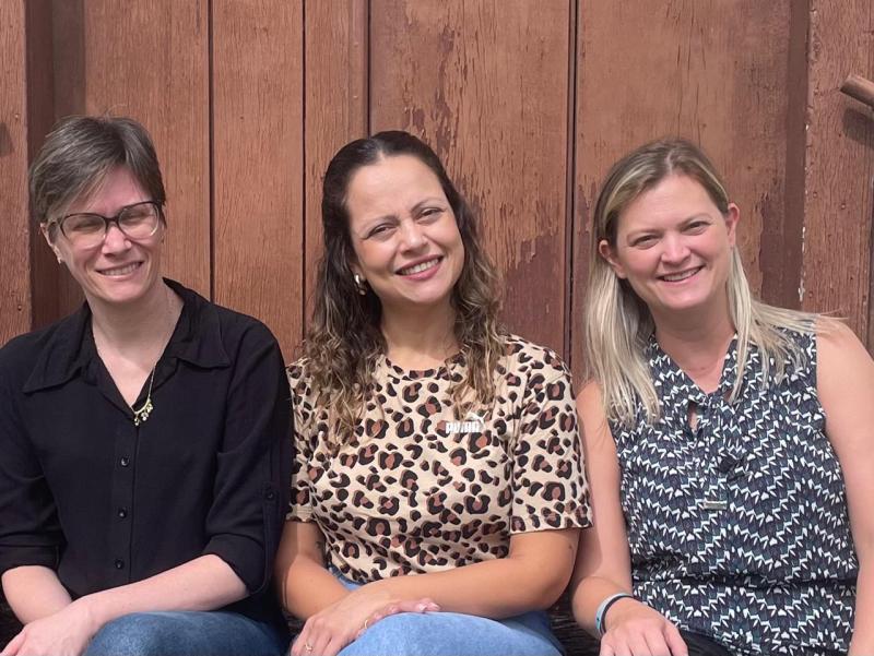 Equipe diretiva da Felippe Wendling: Bruna Fernanda Utzig Immig (vice-diretora), Tanise da Costa Pereira (pedagoga) e Cassiane Lerner de Sousa (diretora)