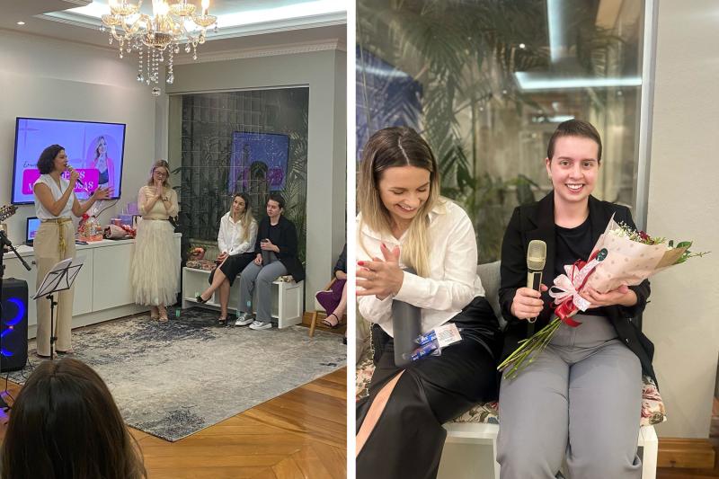 Tainara foi presenteada com belas flores