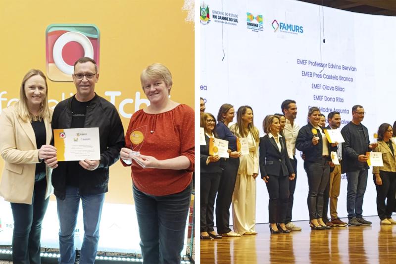 Escola Municipal Edvino Bervian é premiada no Programa Alfabetiza Tchê