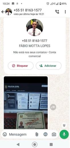 Estelionatários usaram imagem do delegado Fábio Motta Lopes, titular da delegacia de Ivoti, para aplicar o golpe