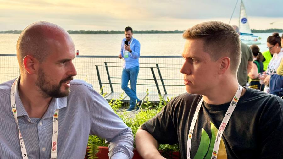 George Gallas e Ariel Scheidt durante o evento