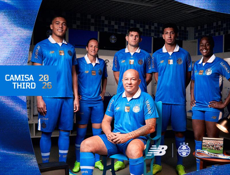 Grêmio lança terceira camisa para a temporada 2026