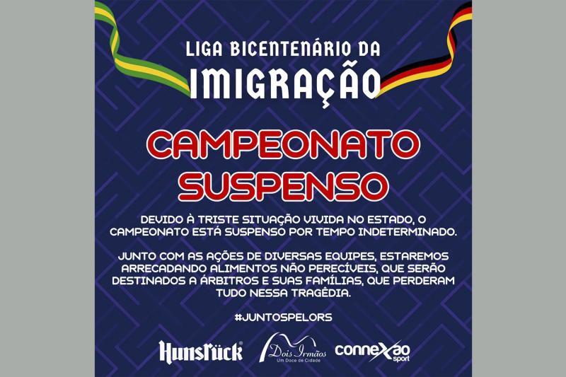 Liga Bicentenário da Imigração é suspensa por tempo indeterminado