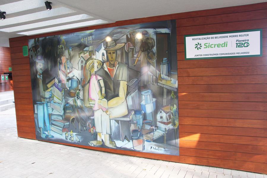 Obra de Flávio Scholles dá as boas-vindas aos visitantes