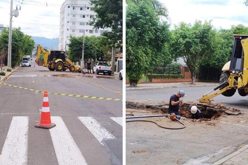 Obra na rede de água interrompe trânsito em parte da Avenida 10 de Setembro