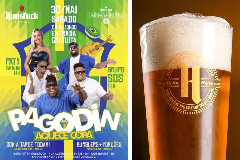 Pagodin no Biergarten em clima de Copa