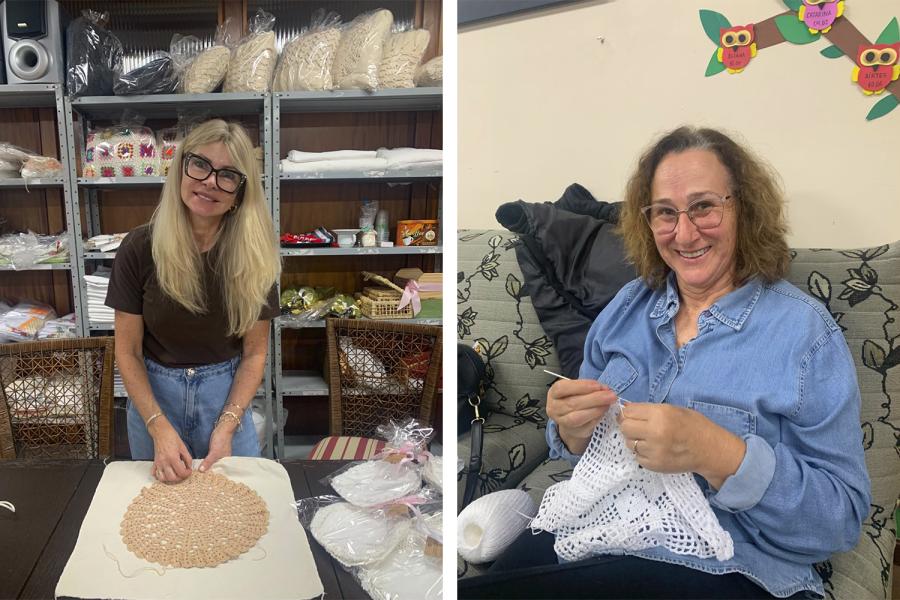 Peças artesanais são confeccionadas com dedicação e carinho pelas voluntárias
