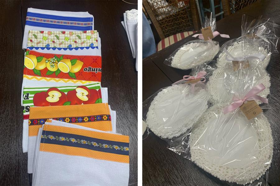 Peças artesanais são confeccionadas com dedicação e carinho pelas voluntárias