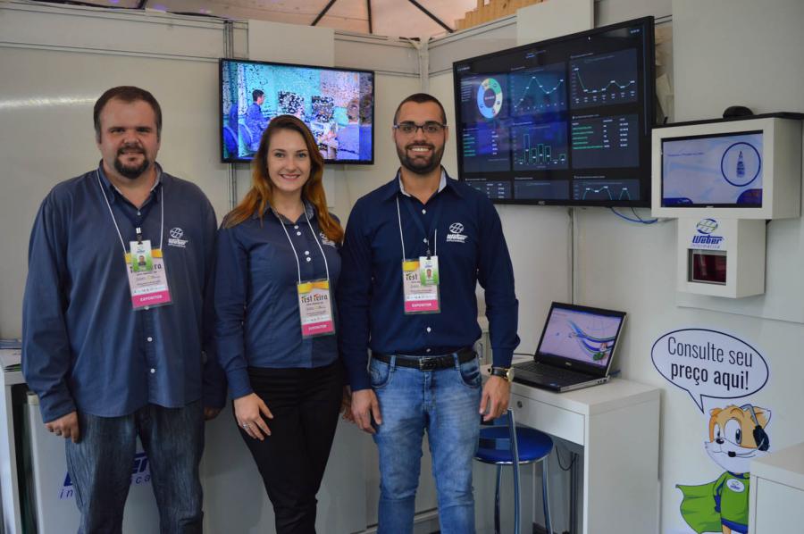 Thiago, Maiara e Jonathan, da Weber Informática, de São Leopoldo