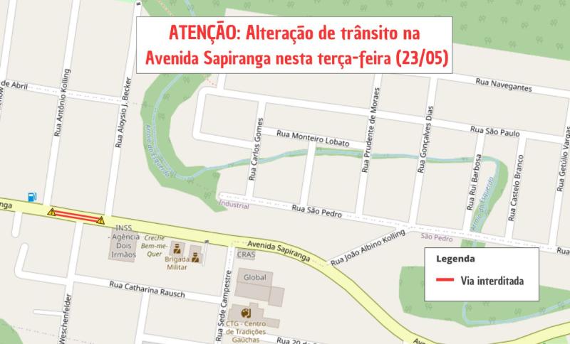 Confira o mapa divulgado pela prefeitura