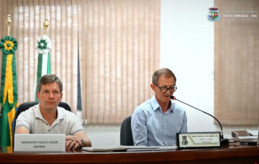 Secretário Paulinho Gehrke e presidente Elony Nyland